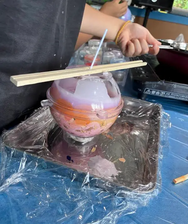 キャンドル体験の様子
